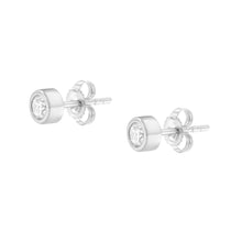 Load image into Gallery viewer, 10K White Gold 1/4 Cttw Round Brilliant-Cut Near Colorless Diamond Bezel-Set Stud Earrings (H-I Color, I1-I2 Clarity)
