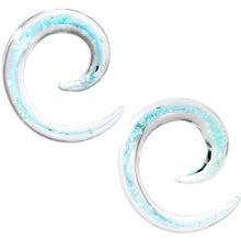 Load image into Gallery viewer, 4G Aqua Sky Glow in the Dark Glass Spiral Taper Set
