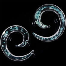 Load image into Gallery viewer, 4G Aqua Sky Glow in the Dark Glass Spiral Taper Set

