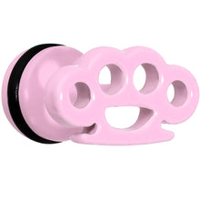 Load image into Gallery viewer, Pink Pastel Enamel Brass Knuckles Cheater Plug
