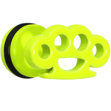 Load image into Gallery viewer, Light Green Neon Enamel Brass Knuckles Cheater Plug
