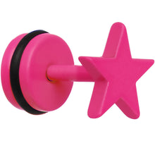 Load image into Gallery viewer, Pink Neon Enamel Rising Star Cheater Plug
