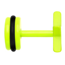 Load image into Gallery viewer, Light Green Neon Enamel Rising Star Cheater Plug
