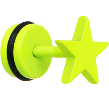 Load image into Gallery viewer, Light Green Neon Enamel Rising Star Cheater Plug
