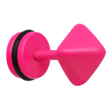 Load image into Gallery viewer, Pink Neon Enamel Pyramid Cheater Plug
