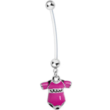 Load image into Gallery viewer, Pink Cute Onesie Pregnancy Belly Ring

