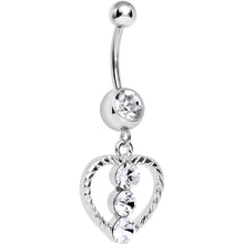 Load image into Gallery viewer, Crystalline Gem Roped Heart Dangle Belly Ring
