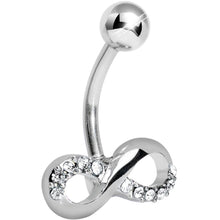 Load image into Gallery viewer, Infinity Symbol Clear Gem Belly Button Ring
