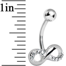 Load image into Gallery viewer, Infinity Symbol Clear Gem Belly Button Ring
