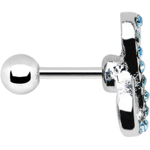 Load image into Gallery viewer, 16G 1/4 Aqua Gem Silver Tone Infinity Symbol Tragus Cartilage Earring
