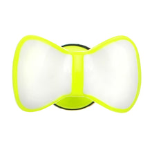 Load image into Gallery viewer, White on Light Green Neon Enamel Bow Tie Cheater Plug
