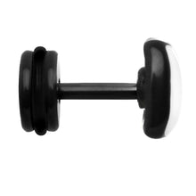 Load image into Gallery viewer, White on Black Enamel Bow Tie Cheater Plug
