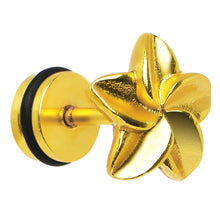 Load image into Gallery viewer, Gold Plated Swirling Star Cheater Plug
