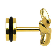 Load image into Gallery viewer, Gold Plated Swirling Star Cheater Plug
