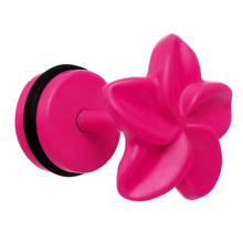 Load image into Gallery viewer, Pink Neon Enamel Swirling Star Cheater Plug

