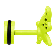 Load image into Gallery viewer, Light Green Neon Enamel Floating Butterfly Cheater Plug
