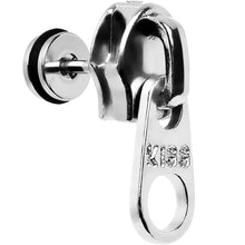 Load image into Gallery viewer, Silver Tone Enamel Kiss Zipper Cheater Plug
