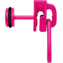 Load image into Gallery viewer, Pink Neon Enamel Kiss Zipper Cheater Plug
