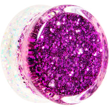 Load image into Gallery viewer, 7/8 Purple Pink White Acrylic Glitter Party Saddle Plug
