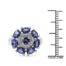 Load image into Gallery viewer, 2.58 Carat Genuine Tanzanite &amp; White Topaz .925 Sterling Silver Ring
