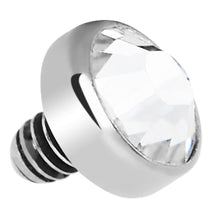 Load image into Gallery viewer, 4mm Clear Gem Titanium Dome Dermal Top
