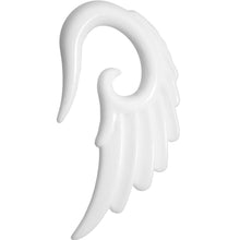 Load image into Gallery viewer, 0G White Acrylic Angel Wing Hanger Taper Plug Set
