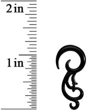 Load image into Gallery viewer, 8G Black Acrylic Southwestern Swirls Taper Spiral Plug
