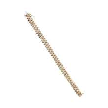 Load image into Gallery viewer, 10K Yellow Gold 5.0 Cttw Diamond Double Row S-Link Cuban Bracelet (J-K Color, I2-I3 Clarity) - 7.25" Inches
