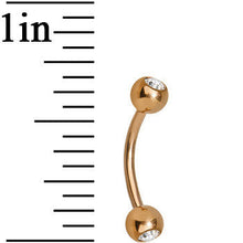 Load image into Gallery viewer, 16G 3/8 Gem Rose Gold Plated Curved Barbell
