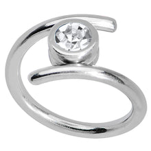 Load image into Gallery viewer, 14G 7/16 Clear CZ Gem Coil Twist Belly Ring
