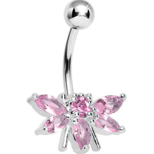 Load image into Gallery viewer, Pink Gem Honey Bee Belly Ring
