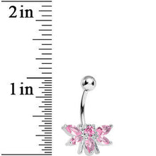 Load image into Gallery viewer, Pink Gem Honey Bee Belly Ring
