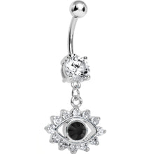 Load image into Gallery viewer, Clear Gem Blinged Out Eye Dangle Belly Ring
