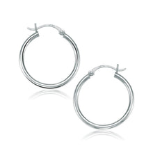 Load image into Gallery viewer, 14k White Gold Polished Hoop Earrings (25 mm)
