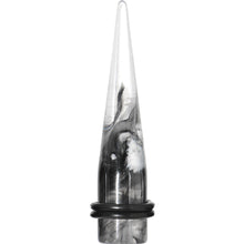 Load image into Gallery viewer, 7/16 Black and White Art Swirls Clear Acrylic Taper Ear Plug
