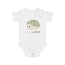 Load image into Gallery viewer, Hedgehog Short Sleeve Baby Bodysuit 'Little Sprout' Organic Cotton Gift for New Parents
