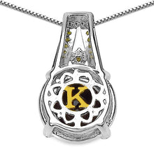 Load image into Gallery viewer, 3.16 Carat Genuine Smoky Quartz, Yellow Diamond &amp; White Diamond .925 Sterling Silver Pendant

