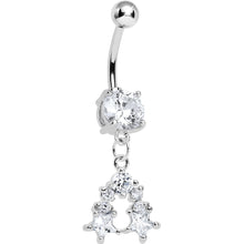 Load image into Gallery viewer, Clear Gem Twin Stars Dangle Belly Ring
