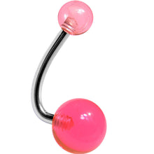 Load image into Gallery viewer, Pinksicle Acrylic J-Bar Belly Ring
