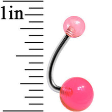 Load image into Gallery viewer, Pinksicle Acrylic J-Bar Belly Ring
