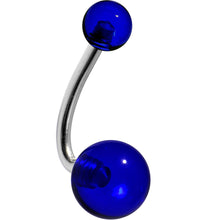 Load image into Gallery viewer, Ocean Blue Acrylic J-Bar Belly Ring
