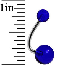 Load image into Gallery viewer, Ocean Blue Acrylic J-Bar Belly Ring

