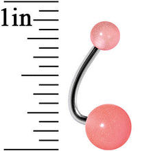 Load image into Gallery viewer, Pink Cloud Acrylic J-Bar Belly Ring

