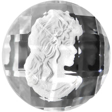 Load image into Gallery viewer, 9/16 Faceted Clear White Cameo Acrylic Saddle Plug
