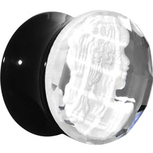 Load image into Gallery viewer, 5/8 Faceted Clear White Cameo Acrylic Saddle Plug
