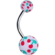 Load image into Gallery viewer, 3/8 White and Blue Cherry Belly Ring
