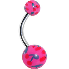 Load image into Gallery viewer, 3/8 Pink and Blue Cherry Belly Ring
