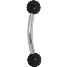 Load image into Gallery viewer, 16G 5/16 3mm Acrylic Black Gloss Curved Eyebrow Ring
