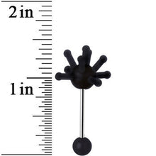 Load image into Gallery viewer, Black Silicone Atom Barbell Tongue Ring
