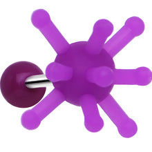 Load image into Gallery viewer, Purple Silicone Atom Barbell Tongue Ring
